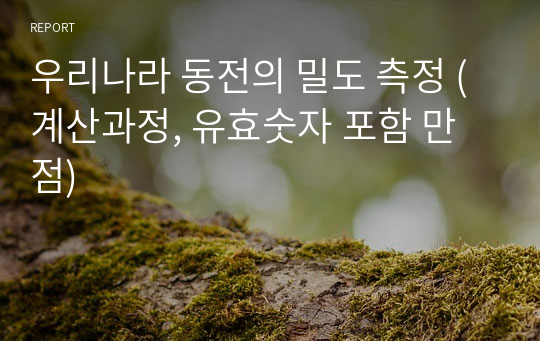 우리나라 동전의 밀도 측정 (계산과정, 유효숫자 포함 만점)