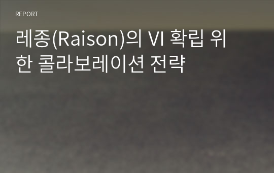 레종(Raison)의 VI 확립 위한 콜라보레이션 전략