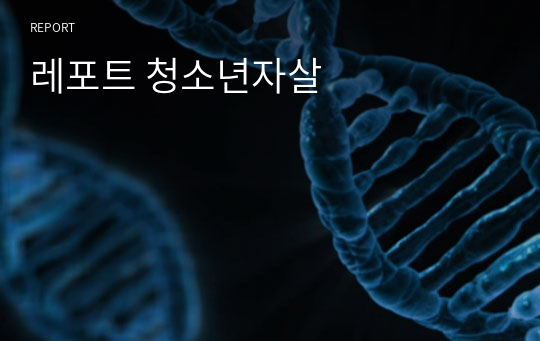 레포트 청소년자살