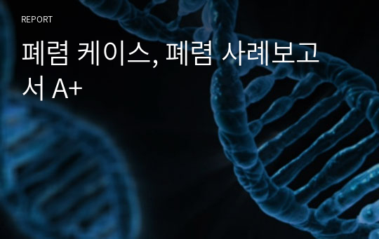 폐렴 케이스, 폐렴 사례보고서 A+