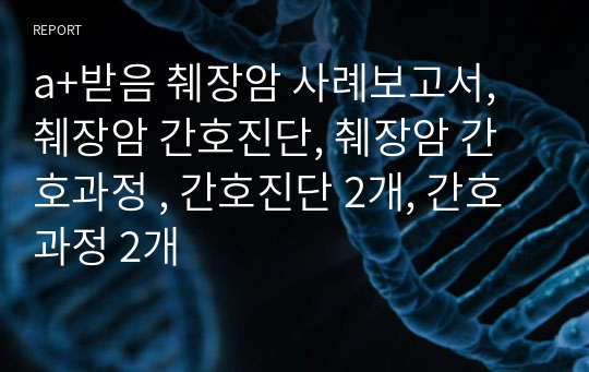 a+받음 췌장암 사례보고서, 췌장암 간호진단, 췌장암 간호과정 , 간호진단 2개, 간호과정 2개