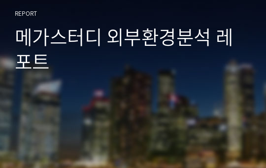 메가스터디 외부환경분석 레포트