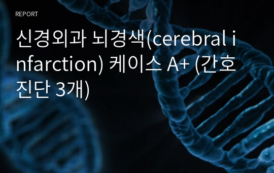 신경외과 뇌경색(cerebral infarction) 케이스 A+ (간호진단 3개)