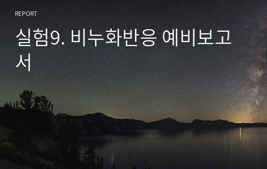 실험9. 비누화반응 예비보고서