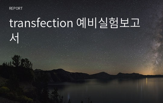 transfection 예비실험보고서