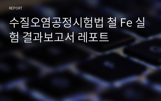 수질오염공정시험법 철 Fe 실험 결과보고서 레포트