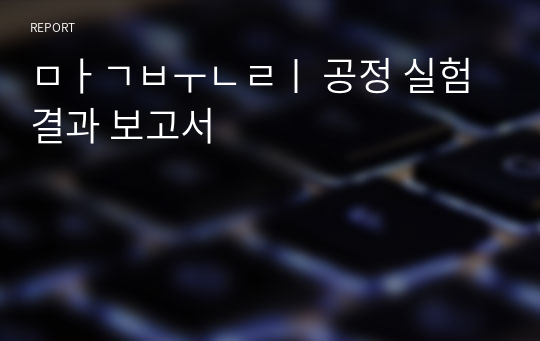 막분리 공정 실험 결과 보고서