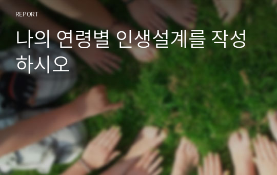 나의 연령별 인생설계를 작성하시오