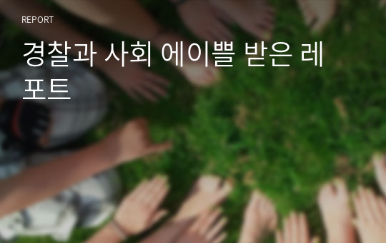 경찰과 사회 에이쁠 받은 레포트