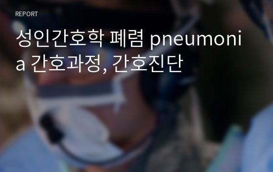 성인간호학 폐렴 pneumonia 간호과정, 간호진단