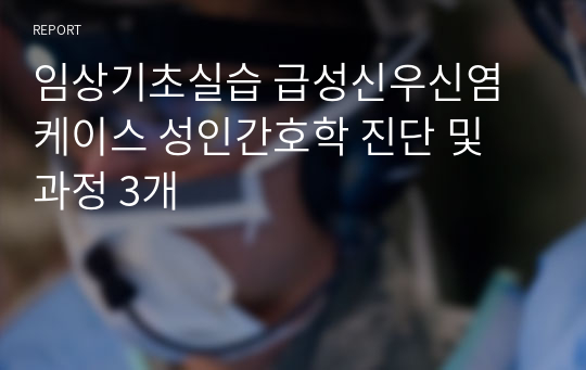 임상기초실습 급성신우신염케이스 성인간호학 진단 및 과정 3개