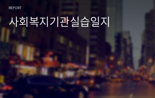 사회복지기관실습일지