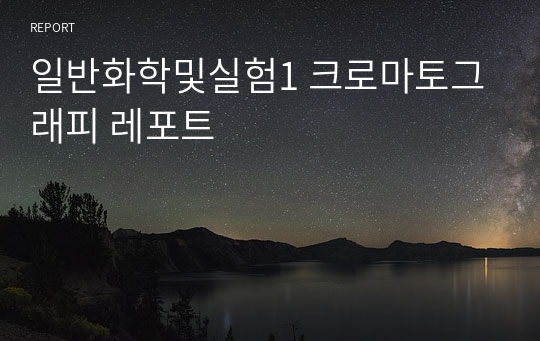 일반화학및실험1 크로마토그래피 레포트