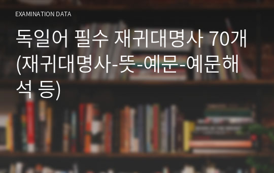 독일어 필수 재귀대명사 70개(재귀대명사-뜻-예문-예문해석 등)