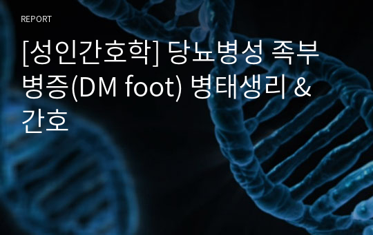 [성인간호학] 당뇨병성 족부병증(DM foot) 병태생리 &amp; 간호