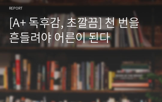 [A+ 독후감, 초깔끔] 천 번을 흔들려야 어른이 된다