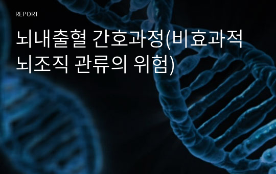 뇌내출혈 간호과정(비효과적 뇌조직 관류의 위험)