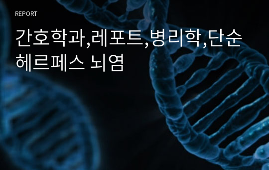 간호학과,레포트,병리학,단순헤르페스 뇌염