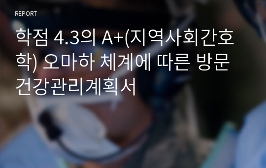 학점 4.3의 A+(지역사회간호학) 오마하 체계에 따른 방문건강관리계획서