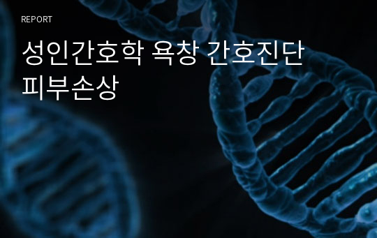 성인간호학 욕창 간호진단  피부손상