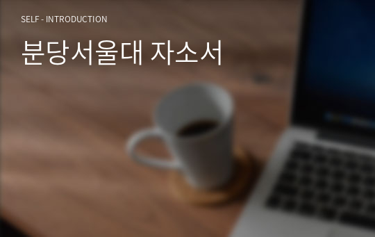 분당서울대 자소서