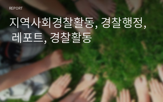 지역사회경찰활동, 경찰행정, 레포트, 경찰활동