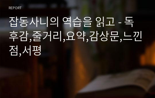 잡동사니의 역습을 읽고 - 독후감,줄거리,요약,감상문,느낀점,서평