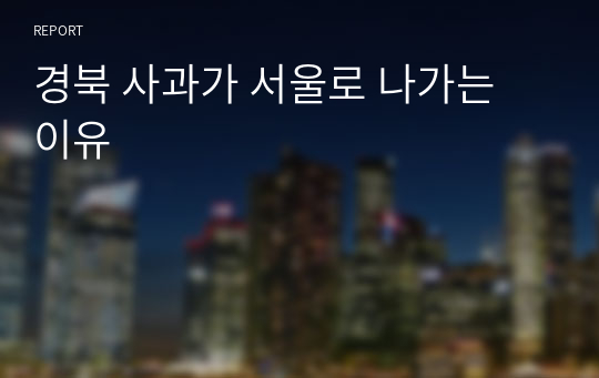 경북 사과가 서울로 나가는 이유