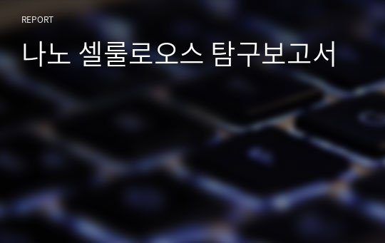 나노 셀룰로오스 탐구보고서