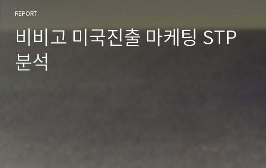 비비고 미국진출 마케팅 STP분석