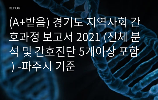 (A+받음) 경기도 지역사회 간호과정 보고서 2021 (전체 분석 및 간호진단 5개이상 포함 ) -파주시 기준