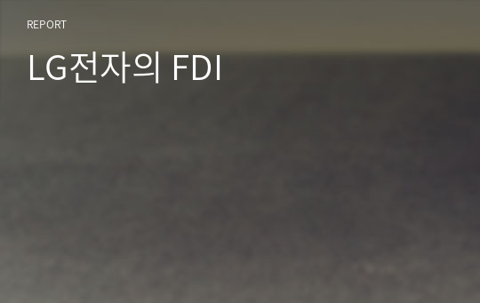 LG전자의 FDI