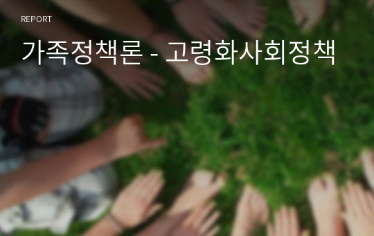 가족정책론 - 고령화사회정책