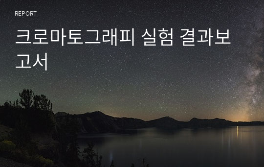 크로마토그래피 실험 결과보고서