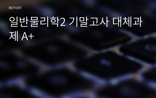 일반물리학2 기말고사 대체과제 A+