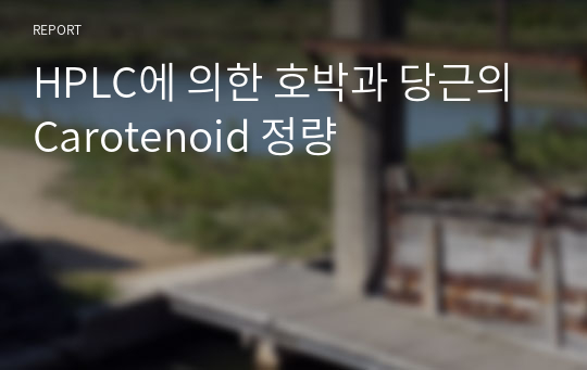 HPLC에 의한 호박과 당근의 Carotenoid 정량