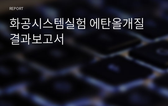 화공시스템실험 에탄올개질 결과보고서