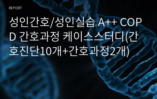 성인간호/성인실습 A++ COPD 간호과정 케이스스터디(간호진단10개+간호과정2개)