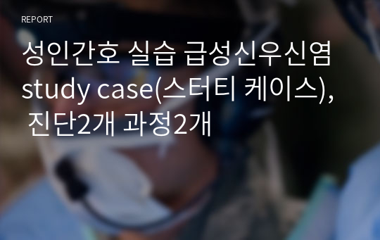 성인간호 실습 급성신우신염 study case(스터티 케이스), 진단2개 과정2개