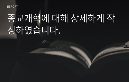 종교개혁에 대해 상세하게 작성하였습니다.