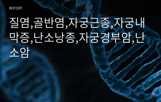 질염,골반염,자궁근종,자궁내막증,난소낭종,자궁경부암,난소암