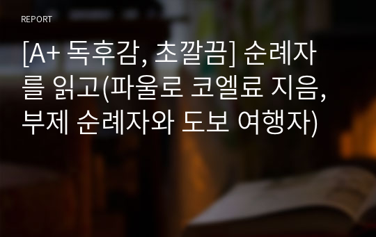 [A+ 독후감, 초깔끔] 순례자를 읽고(파울로 코엘료 지음, 부제 순례자와 도보 여행자)