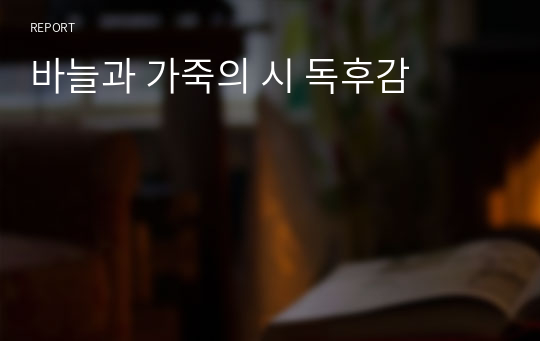 바늘과 가죽의 시 독후감