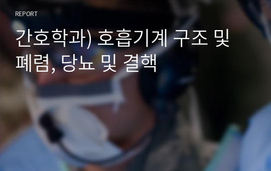 간호학과) 호흡기계 구조 및 폐렴, 당뇨 및 결핵