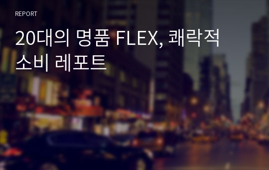 20대의 명품 FLEX, 쾌락적 소비 레포트