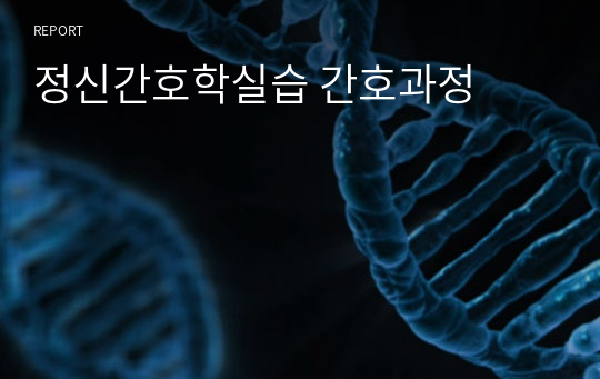 정신간호학실습 간호과정