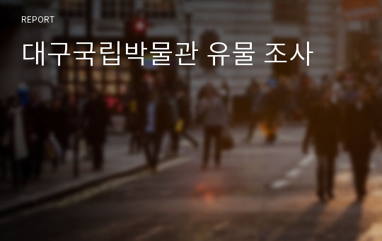 대구국립박물관 유물 조사