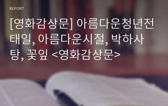 [영화감상문] 아름다운청년전태일, 아름다운시절, 박하사탕, 꽃잎 &lt;영화감상문&gt;