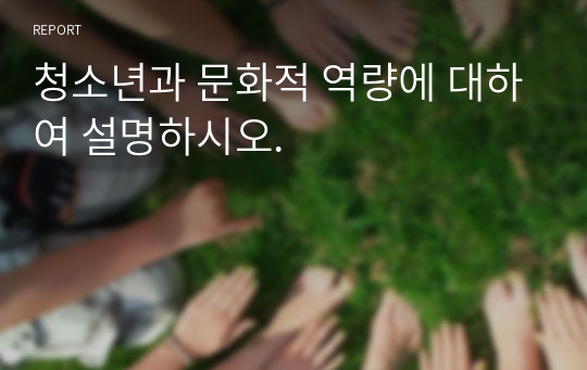 청소년과 문화적 역량에 대하여 설명하시오.