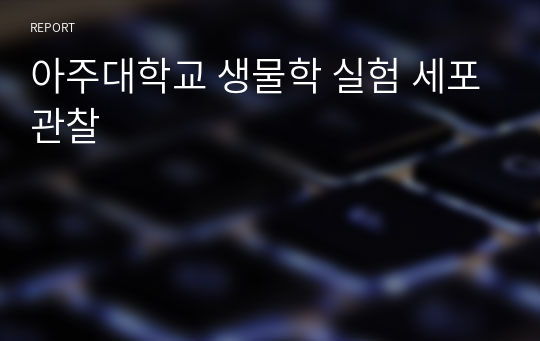 아주대학교 생물학 실험 세포관찰